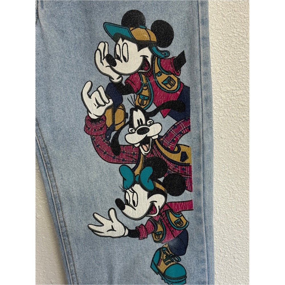 VTG 90s Disney Jerry Leigh Light Waisted‎ Mom Jeans Size 26 Mickey Minnie Goofy - Picture 5 of 10